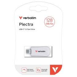 Verbatim USB Drive 3.2 PLECTRA USB-C 128GB White - USB-C — Buy in Cyprus with Fast Delivery
