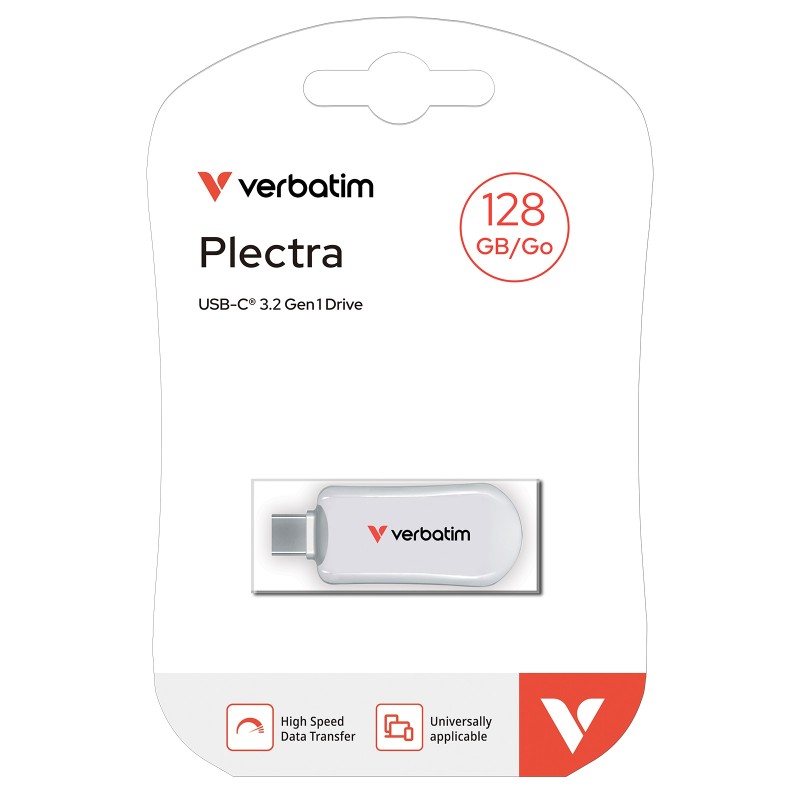 Verbatim USB Drive 3.2 PLECTRA USB-C 128GB White - USB-C — Buy in Cyprus with Fast Delivery