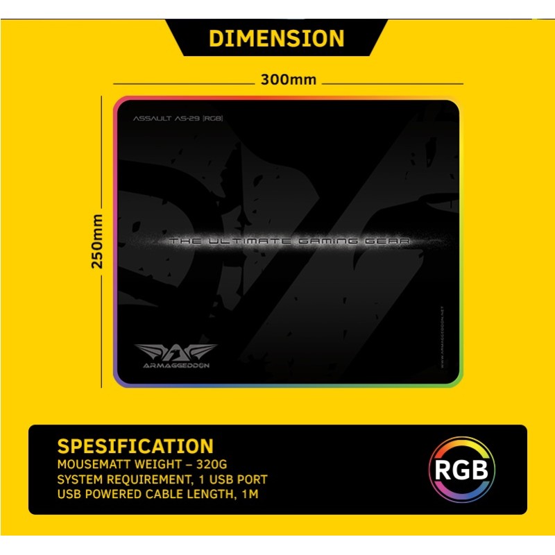 Armaggeddon Mousepad - AS-29R - Pro Gaming RGB — Buy in Cyprus with Fast Delivery