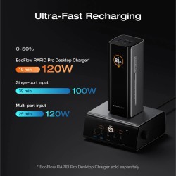EcoFlow Charge Powerbank RAPID Pro - 20000mAh 230W + 100W Built-in Cable Black — Buy in Cyprus with Fast Delivery