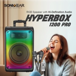 SonicGear Portable Karaoke Speaker - HYPERBOX 1200 Pro - 12'' 110W TWS BT USB 2x Mics — Buy in Cyprus with Fast Delivery