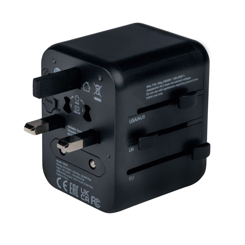 Verbatim Travel Charger & Adaptor - UTA-01 - World to World 12W — Buy in Cyprus with Fast Delivery