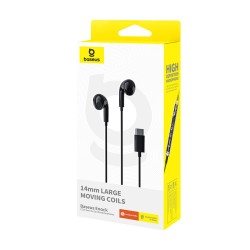 Baseus Earphones - CZ17 - Wired Type C Black — Buy in Cyprus with Fast Delivery