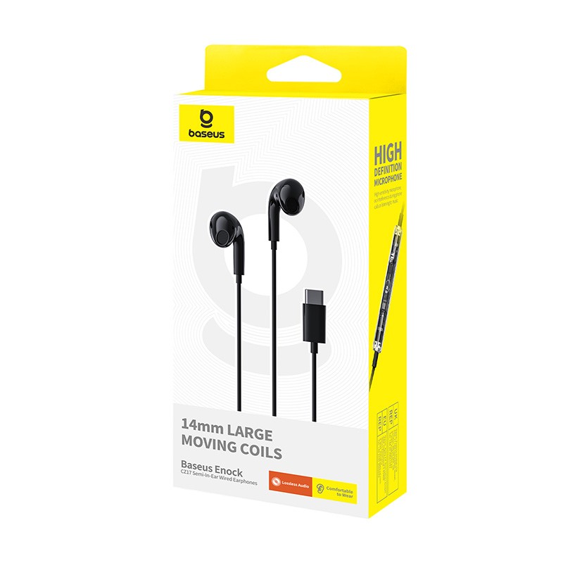 Baseus Earphones - CZ17 - Wired Type C Black — Buy in Cyprus with Fast Delivery