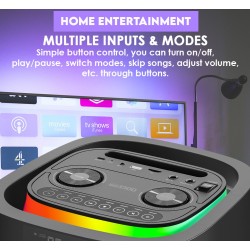 SonicGear Portable Karaoke Speaker - BBX1300 - 2 x 6.5'' BT USB RGB 2x Mics Audiobox — Buy in Cyprus with Fast Delivery