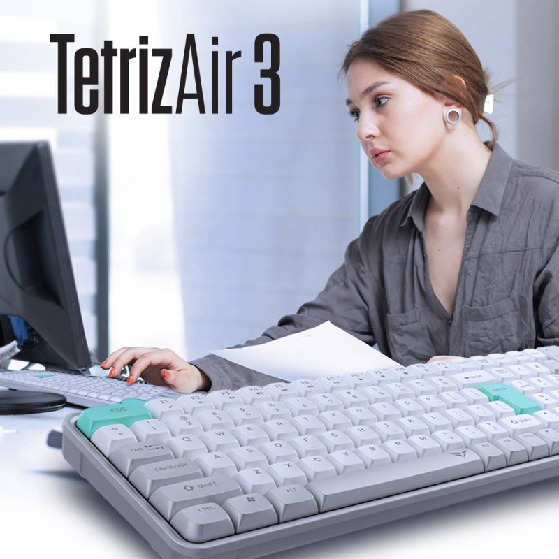Alcatroz Tetriz - Air 3 - Wireless Keyboard 2.4G+BT Winter White — Buy in Cyprus with Fast Delivery