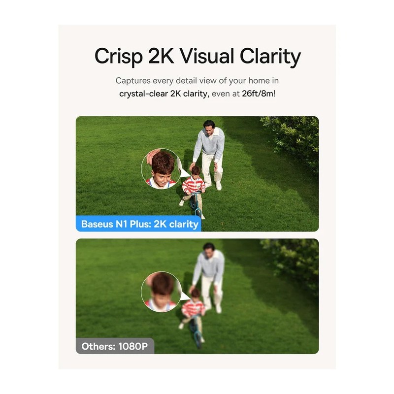 Baseus Security Outdoor Camera - N1 Plus - 2K Full Color White(Add On) — Buy in Cyprus with Fast Delivery