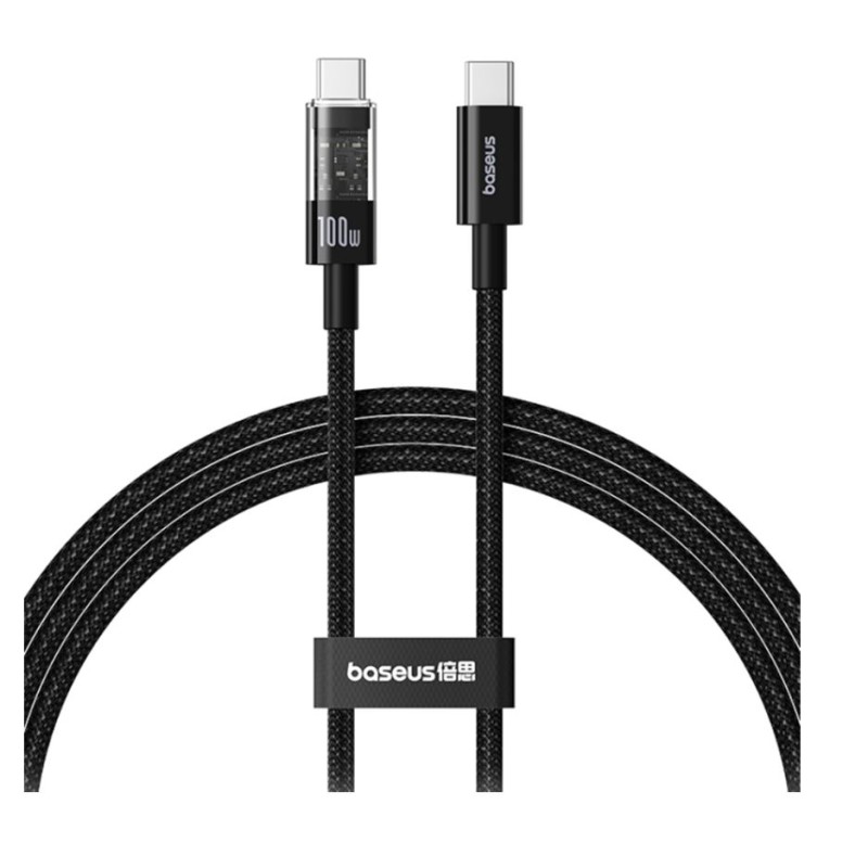 Baseus Cable USB-C to USB-C Gem Series 100W 1.0m Black - USB-C to USB-C, 100W, 1.0m, Black — Buy in Cyprus with Fast Delivery