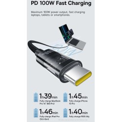 Baseus Cable USB-C to USB-C Gem Series 100W 1.0m Black - USB-C to USB-C, 100W, 1.0m, Black — Buy in Cyprus with Fast Delivery