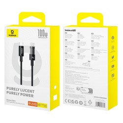 Baseus Cable USB-C to USB-C Gem Series 100W 1.0m Black - USB-C to USB-C, 100W, 1.0m, Black — Buy in Cyprus with Fast Delivery