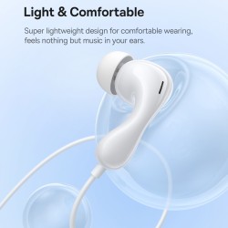Baseus Headphones - HZ20 - In Ear Wired 3.5mm HiRes White — Buy in Cyprus with Fast Delivery