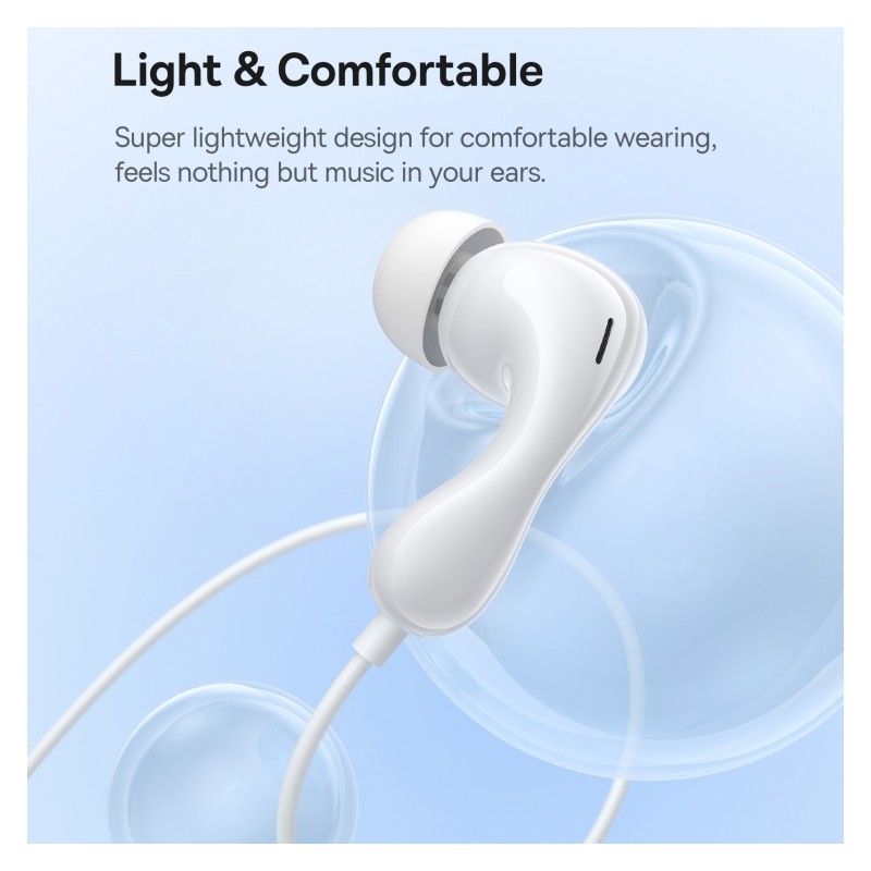 Baseus Headphones - HZ20 - In Ear Wired 3.5mm HiRes White — Buy in Cyprus with Fast Delivery