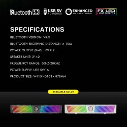 SonicGear BT RGB Soundbar White - iOX Bar III - BT RGB Soundbar White — Buy in Cyprus with Fast Delivery