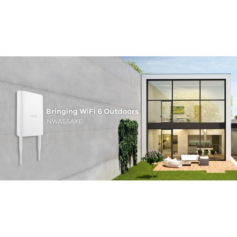 Zyxel Access Point Outdoor AX1800 Wi-Fi 6 Dual Band UK Plug - NWA55AXE - Outdoor AX1800 Wi-Fi 6 Dual Band UK Plug