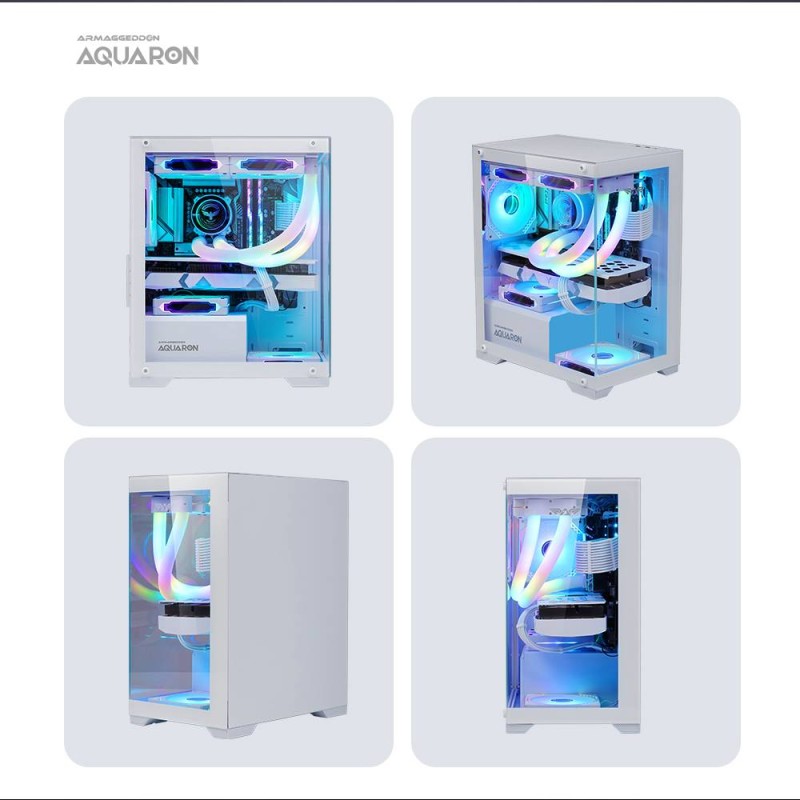Armaggeddon Aquaron Micro ATX Gaming Case White - Micro ATX, White — Buy in Cyprus with Fast Delivery