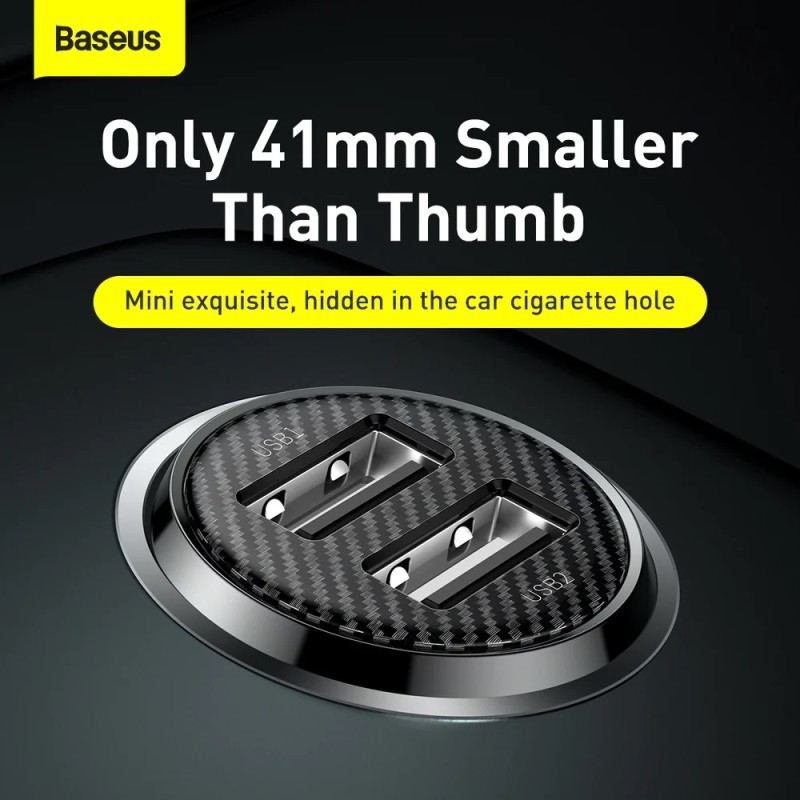 Baseus GRAIN Pro Car Charger - 4.8A Black — Buy in Cyprus with Fast Delivery