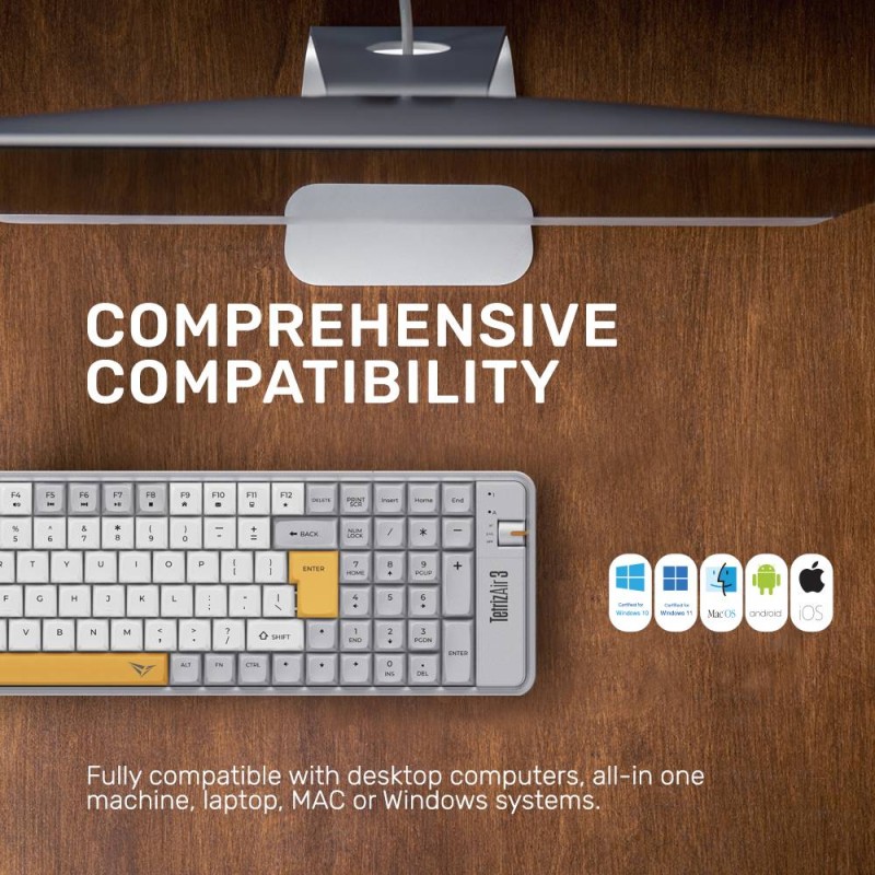 Alcatroz Tetriz Wireless Keyboard - Air 3 - Wireless Keyboard 2.4G+BT Summer White — Buy in Cyprus with Fast Delivery