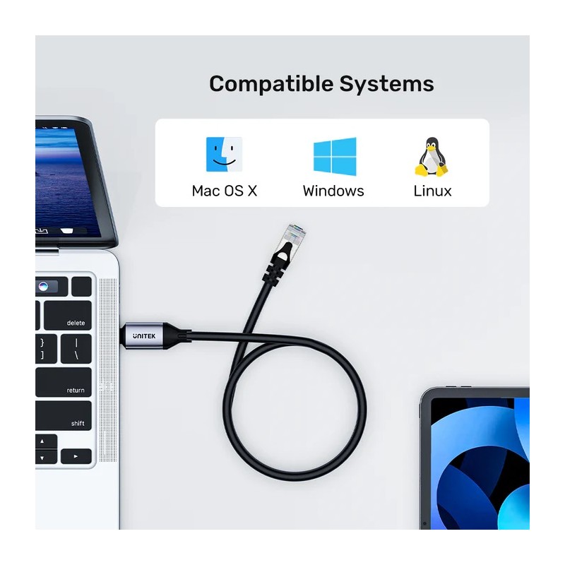 Unitek Converter - C18148AGY-1M - USB-C to Gigabit Ethernet Cable 1.0m — Buy in Cyprus with Fast Delivery
