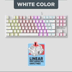 Armaggeddon Mechanical Gaming Keyboard - MKA-2C NEO - White Mechanical Gaming Keyboard 87 Linear (Red) Keys