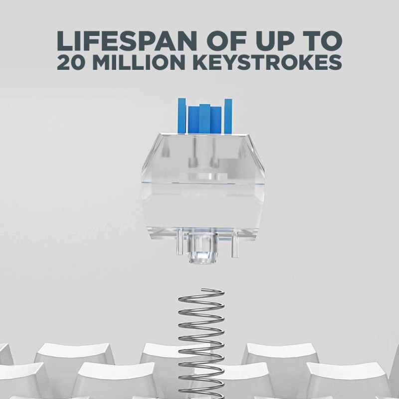 Armaggeddon Mechanical Gaming Keyboard - MKA-2C NEO - White Mechanical Gaming Keyboard 87 Linear (Red) Keys