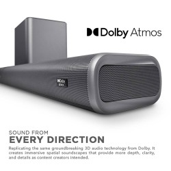 SonicGear Soundbar - STUDIOBAR 3000 - Dolby Atmos 700W 5.1.2 Soundbar Incl 2xUHF Wireless Microphones 3xHDMI,BT,USB