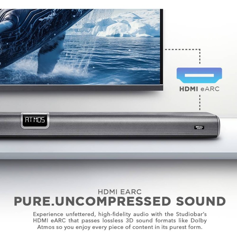 SonicGear Soundbar - STUDIOBAR 3000 - Dolby Atmos 700W 5.1.2 Soundbar Incl 2xUHF Wireless Microphones 3xHDMI,BT,USB