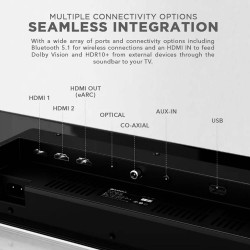 SonicGear Soundbar - STUDIOBAR 3000 - Dolby Atmos 700W 5.1.2 Soundbar Incl 2xUHF Wireless Microphones 3xHDMI,BT,USB