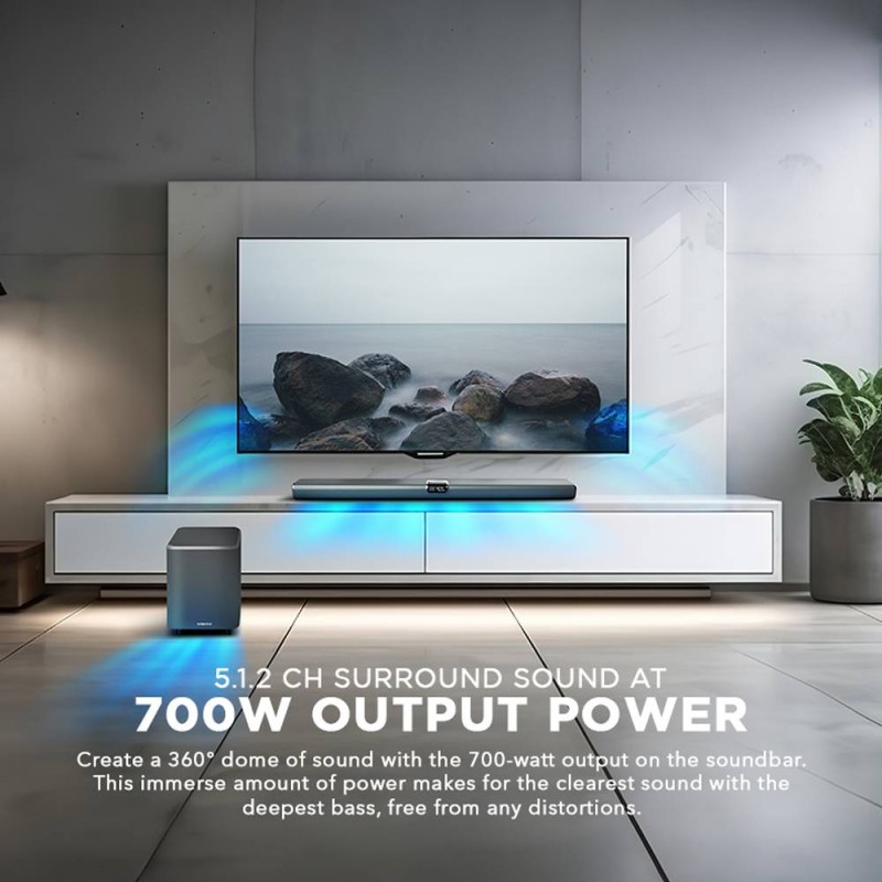 SonicGear Soundbar - STUDIOBAR 3000 - Dolby Atmos 700W 5.1.2 Soundbar Incl 2xUHF Wireless Microphones 3xHDMI,BT,USB