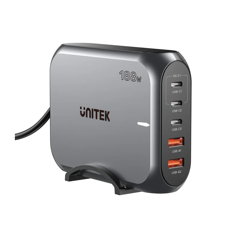 Unitek Charge Desktop 188W 5-Port PD3.1 GaN Station - P1234A - 140W (UK) — Buy in Cyprus with Fast Delivery