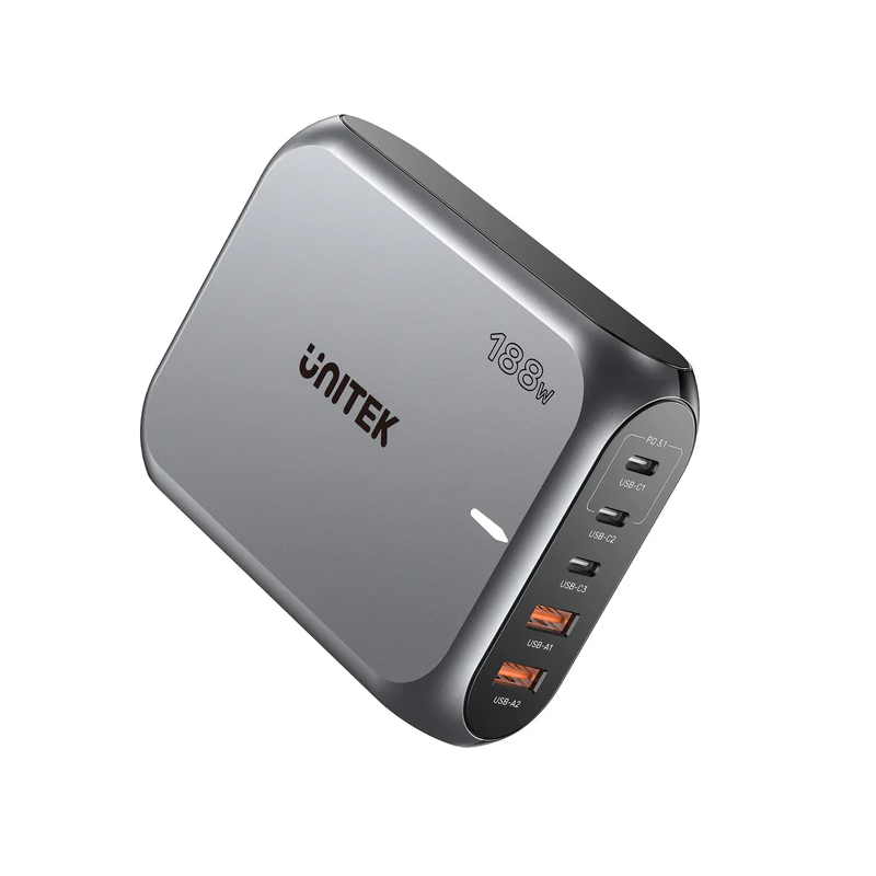 Unitek Charge Desktop 188W 5-Port PD3.1 GaN Station - P1234A - 140W (UK) — Buy in Cyprus with Fast Delivery