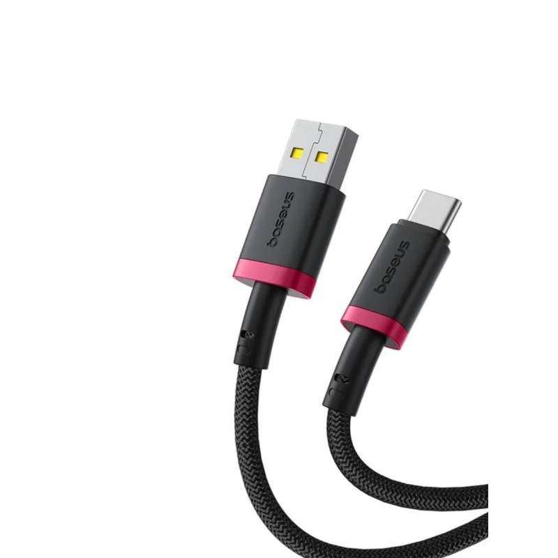Baseus Cable - USB-C to USB-A, Dura Series Braided, 2.0m, Black+Red — Buy in Cyprus with Fast Delivery