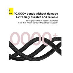 Baseus Cable - USB-C to USB-A, Dura Series Braided, 2.0m, Black+Red — Buy in Cyprus with Fast Delivery