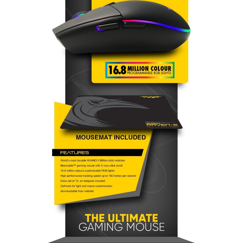 Armaggeddon Pro-Gaming Mouse with Free Mousepad - Raven 3 - Pro-Gaming Mouse, Free Mousepad — Buy in Cyprus with Fast Delivery