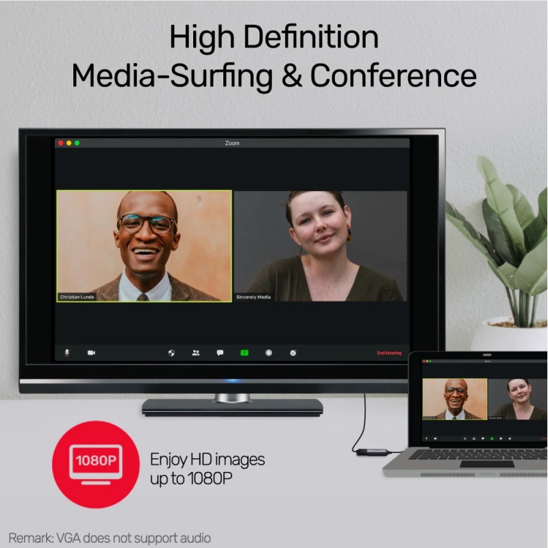 Unitek Converter USB-C to VGA - V1413A - Aluminium Braided — Buy in Cyprus with Fast Delivery