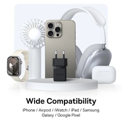 Baseus Charger Wall 20W USB-C USB-A PALM Series EU Black - 20W, USB-C, USB-A, PALM Series, EU, Black