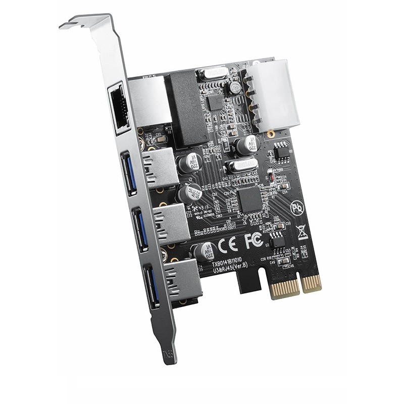 Orico PCI Express Card - PNU-3A1R - 3x USB 3.0 1x Gigabit LAN — Buy in Cyprus with Fast Delivery