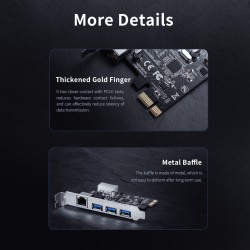 Orico PCI Express Card - PNU-3A1R - 3x USB 3.0 1x Gigabit LAN — Buy in Cyprus with Fast Delivery