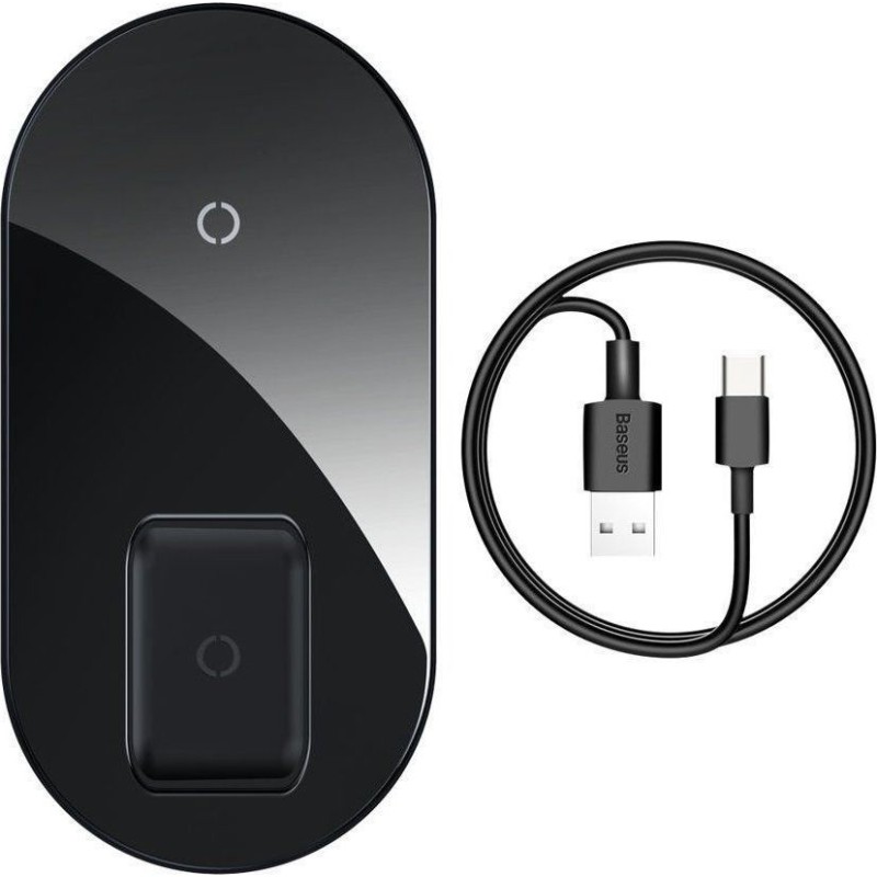 Baseus Simple 2in1 QI Wireless Charger 18W Black — Buy in Cyprus with Fast Delivery