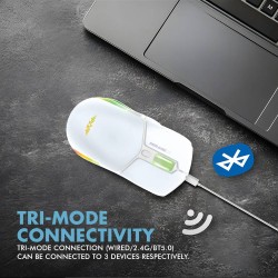 Armaggeddon Gaming Mouse - MIRAGE-VI - Wired+2.4G+BT Recharge 600mAh White — Buy in Cyprus with Fast Delivery