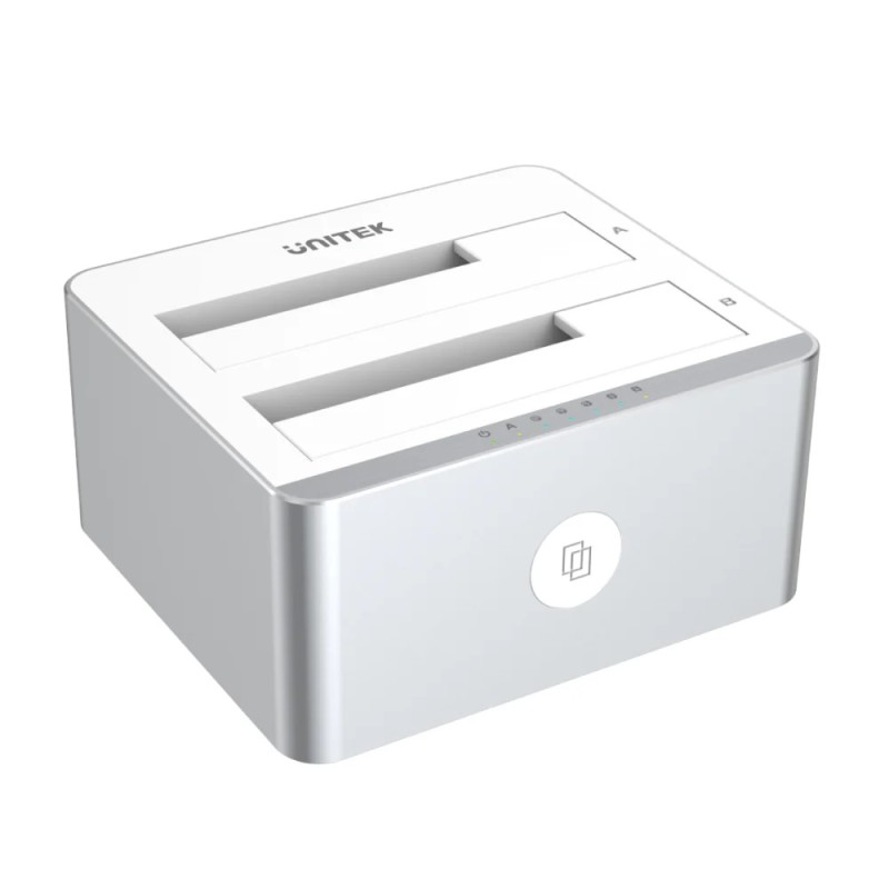 Unitek HDD Docking Station - Y-3027 - USB-C 3.1 10Gbps SATA6G Dual Bay Aluminium (Silver) — Buy in Cyprus with Fast Delivery