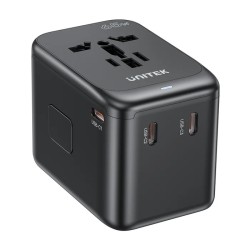 Unitek Charge Wall 65W Travel Adapter 3xUSBC+USBA Black - P1122A - 65W, Travel, 3xUSBC+USBA, Black