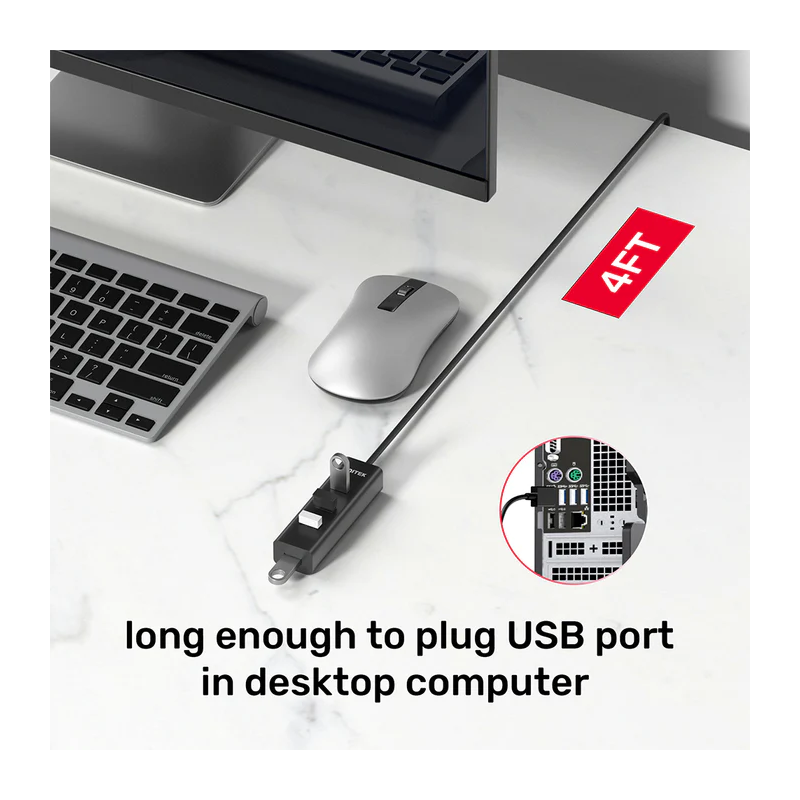 Unitek - Y-3089 - 4x USB-A 3.0 Ports & 1x USB-C Power Port with 1.2m Cable — Buy in Cyprus with Fast Delivery