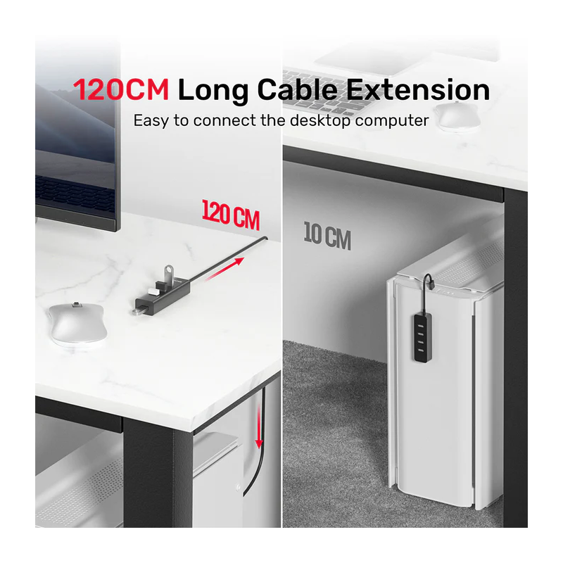 Unitek - Y-3089 - 4x USB-A 3.0 Ports & 1x USB-C Power Port with 1.2m Cable — Buy in Cyprus with Fast Delivery