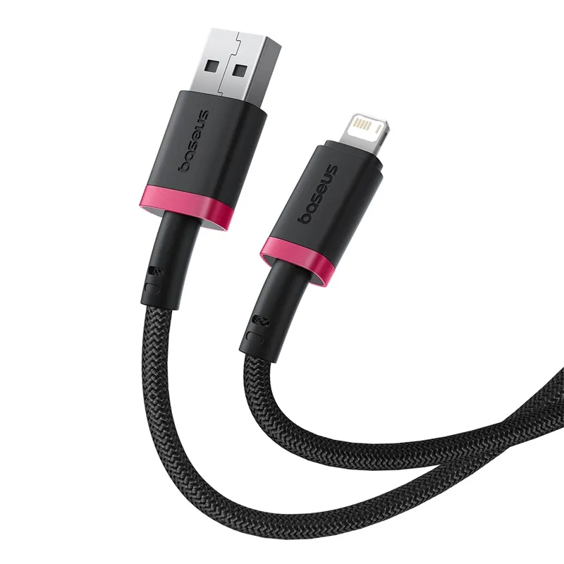 Baseus Cable - Lightning to USB-A, Dura Series, Braided, 1.0m, Black-Red — Buy in Cyprus with Fast Delivery