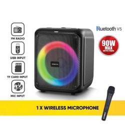 SonicGear Portable Karaoke Speaker - AudioXPro600HD - 90W BT USB FM with 1 Wireless Microphone