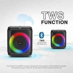 SonicGear Portable Karaoke Speaker - AudioXPro600HD - 90W BT USB FM with 1 Wireless Microphone