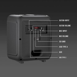 SonicGear Portable Karaoke Speaker - AudioXPro600HD - 90W BT USB FM with 1 Wireless Microphone