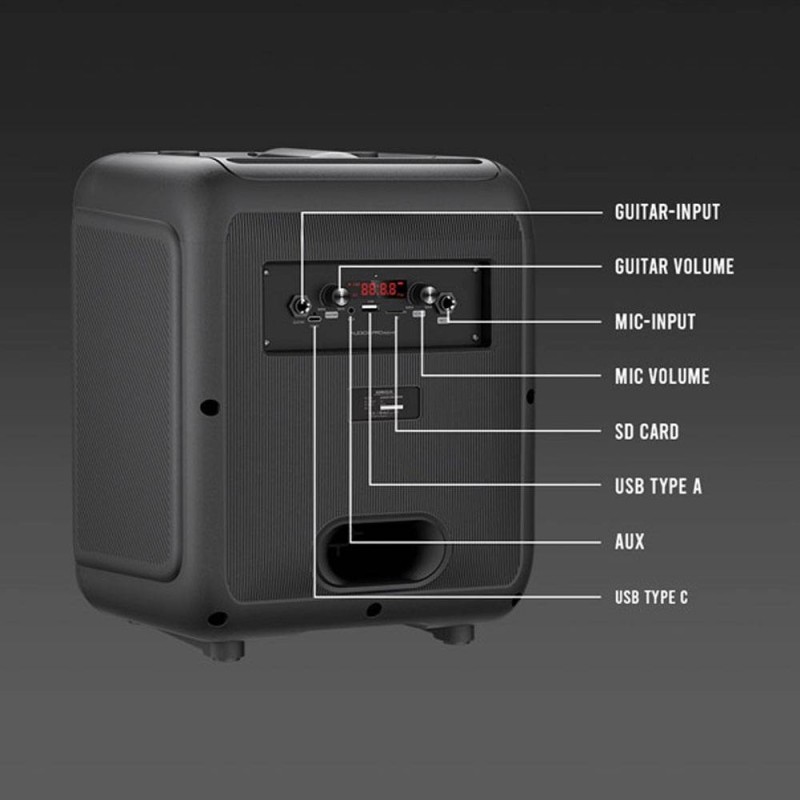 SonicGear Portable Karaoke Speaker - AudioXPro600HD - 90W BT USB FM with 1 Wireless Microphone