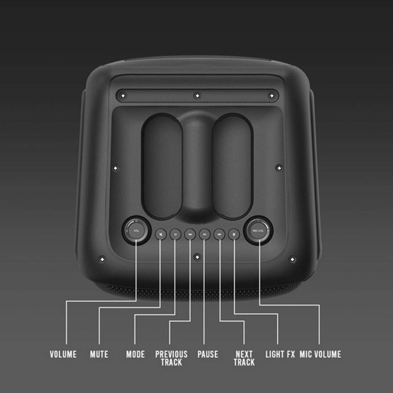 SonicGear Portable Karaoke Speaker - AudioXPro600HD - 90W BT USB FM with 1 Wireless Microphone