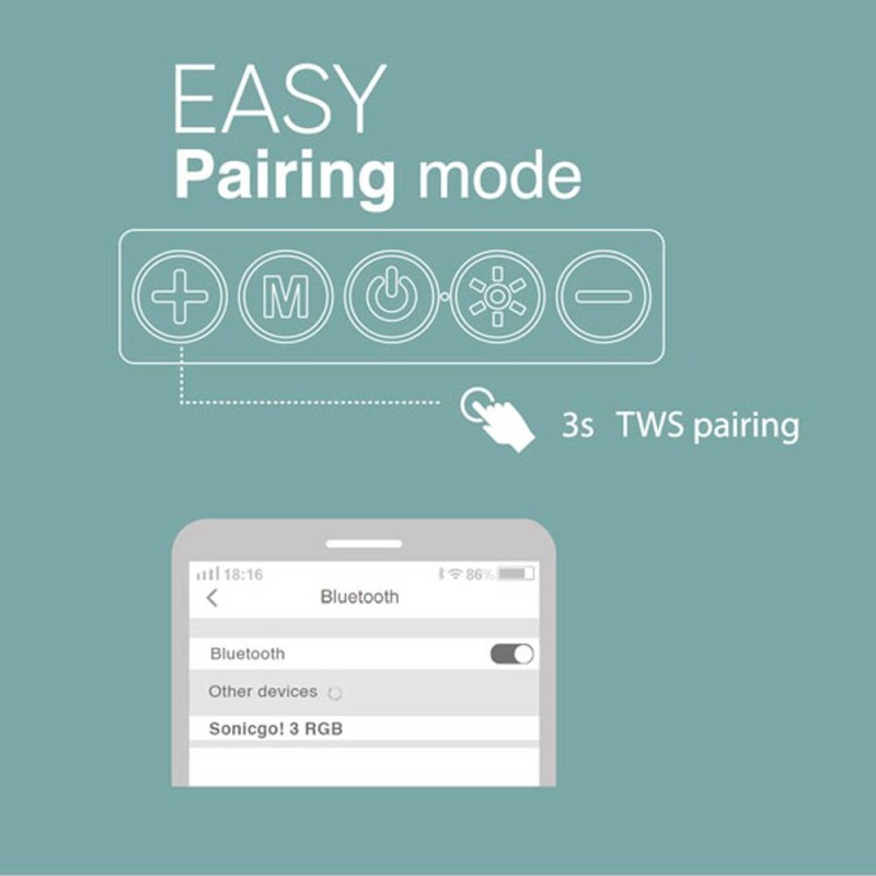 SonicGear - SONICGO!3 - RGB Portable Bluetooth Speaker with FM Radio & USB — Buy in Cyprus with Fast Delivery